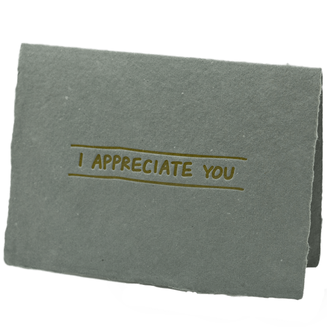 I Appreciate You Card - The Paper Way
